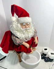 Telco Animated Santa Claus OH! MY FEET Motionettes Works but needs repair