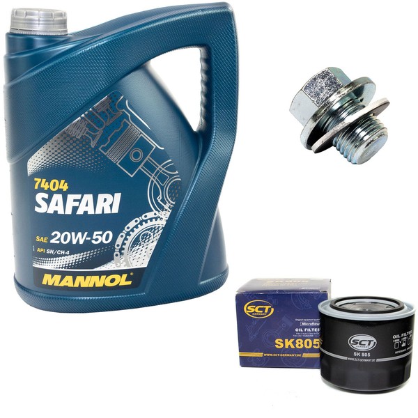 MotoröL ÖLfilter SK805 20W50 5Liter + ÖLablassschraube FüR Toyota Corolla Avensi-image