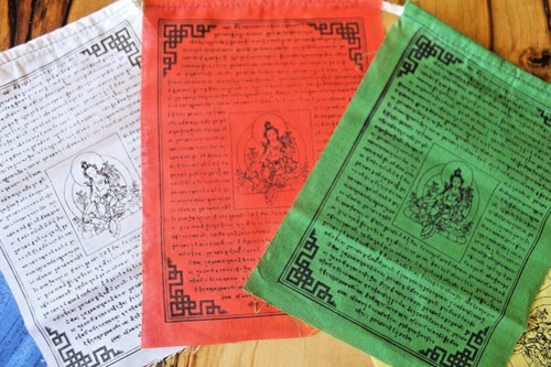 5 Flap 18x14cm PRAYER FLAGS Wind Horse Traditional Tibetan Buddhist Banner - Picture 3 of 13