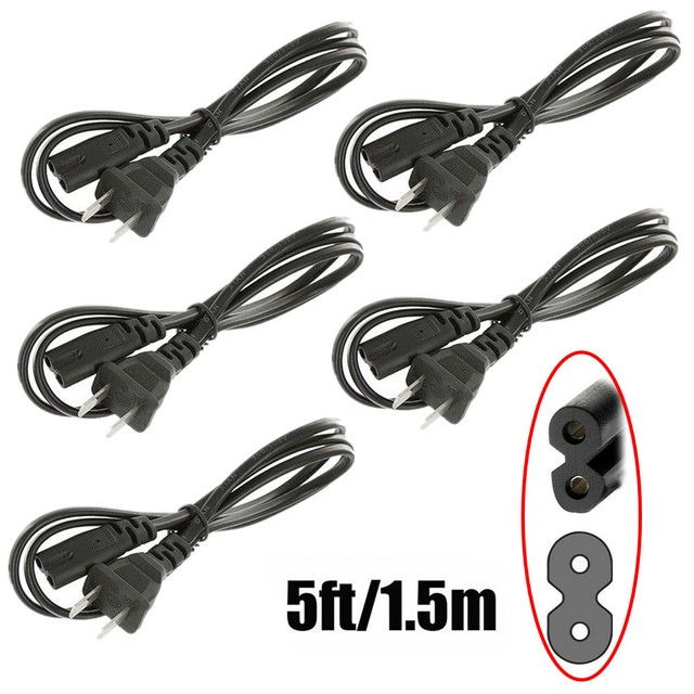 5pcs 2Prong Port AC Power Cord Cable for Sony Playstation 4 PS4 PS2