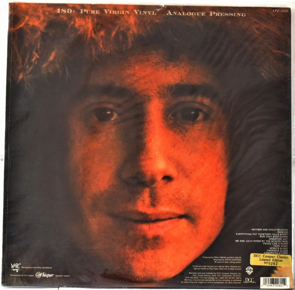 DCC COMPACT CLASSIC PAUL SIMON "Same Title"  180+g LIMITED & LOW No #0262 SEALED - Image 2 of 2