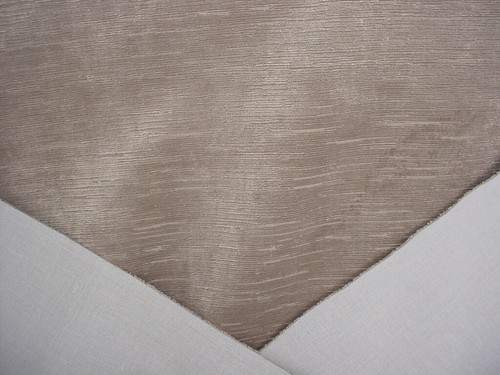 1-7/8Y CALVIN FABRICS 11972 SASSI PUTTY DRIFTWOOD VELVET UPHOLSTERY FABRIC - Picture 2 of 4