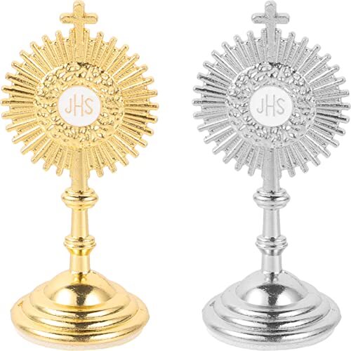 2 Stck. Stehkruzifix mit Basis Tischplatte Metall Katholisch Jesus Kreuz für Zuhause - Bild 2 von 8