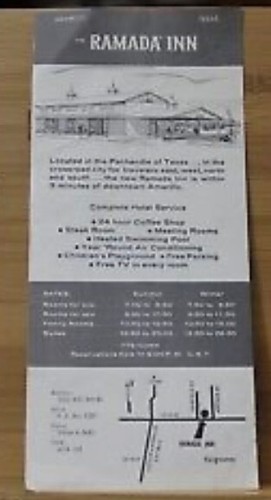 Vintage Brochure Ramada Inn Motor Hotel Motel Amarillo Texas TX