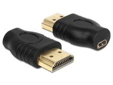 Delock Adattatore HDMI Micro-D Femmina a HDMI-A Maschio Nero