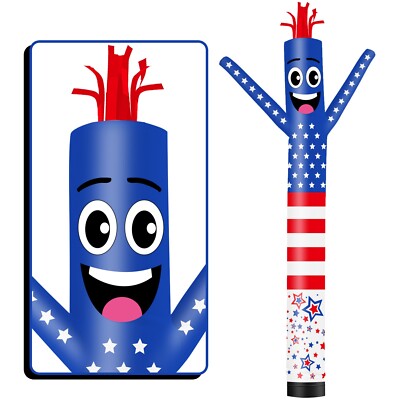 6 10 15 20FT USA American Flag Inflatable Tube Man (Blower Not Included)