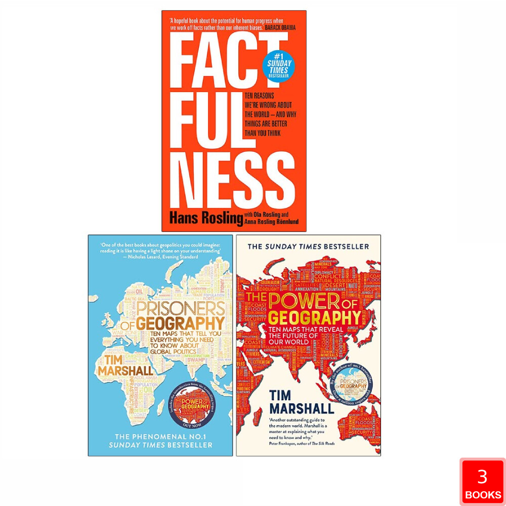 Prisoners of Geography, Power of Geography, Factfulness 3 Books Collection Set