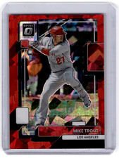 2022 Panini Donruss Mike Trout Optic Red Cracked Ice Prizm 7/7 