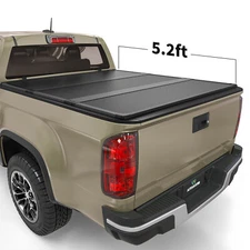 5.2FT Tri-Fold Hard Tonneau Cover For 15-2025 Chevy Colorado GMC Canyon w/ Lamp