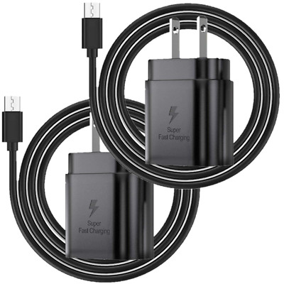 2 Pack USB C Fast Charge 6ft Cable Cord For 25w Galaxy A15 A16 A25 A35 A55 A75