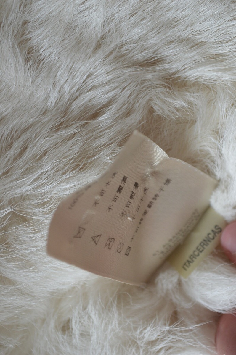 Burberry White Sheepskin Leather Shearling Belted Jacket Burberry White Sheepskin Leather Shearling Belted Jacket