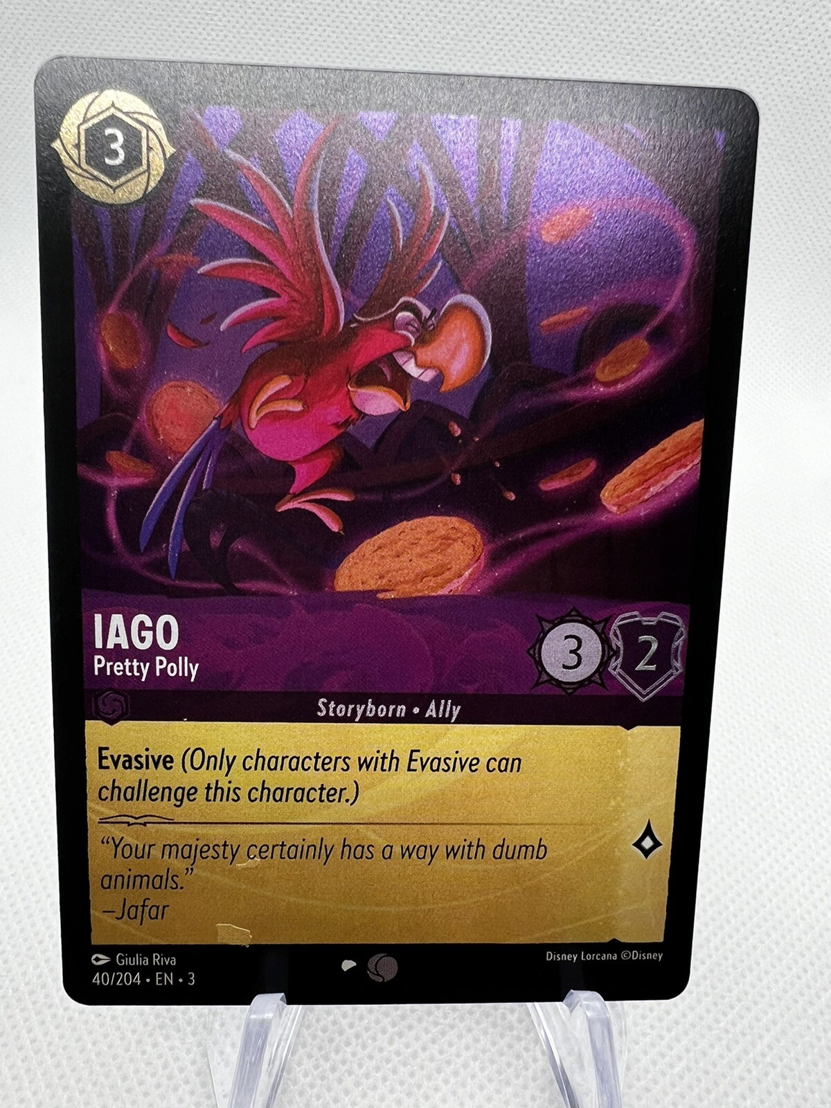 Disney Lorcana Into Inklands Iago Pretty Polly 40/204 Foil Common NM