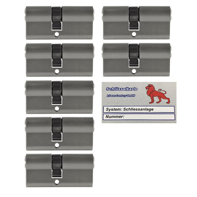 7x Profilzylinder 65mm 30/35 35x Schlüssel Schloß Gleichschließend mit Codekarte