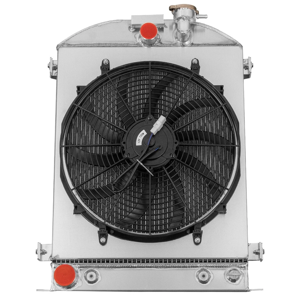 Cubierta de radiador de 3 filas ventilador de 16"" para motor Ford modelo A Ford V8 1929-1931 1930 Foto 2 de 4