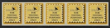 U.S. Scott TD141 Kirk-Rudy Self-Adhesive Coil Test Stamp, Strip of 5 MNH XF-S