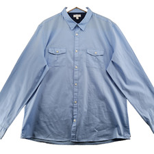 Calvin Klein Men's Size XL Blue Pinstripe 100 Cotton Long Sleeve Casual Shirt