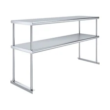 18 in. x 60 in. AmGood Stainless Steel Double Deck Over Shelf
