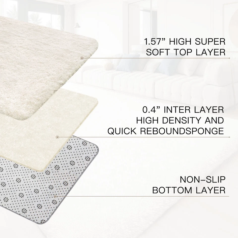 Soft Plush Shaggy Rug – Large Non-Slip Area Carpet for Living Room & Bedroom - Image 3 of 4