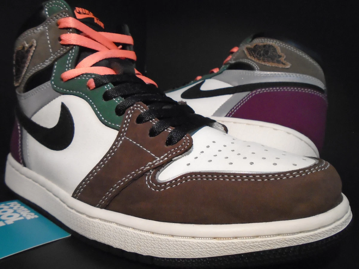 NIKE AIR JORDAN 1 RETRO HIGH OG I HAND CRAFTED BROWN OFF WHITE BLACK PURPLE 8.5