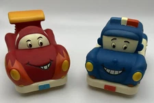 My B Toys Pull Back Car Toy Figures Lot 2 Cars Police Make noise.