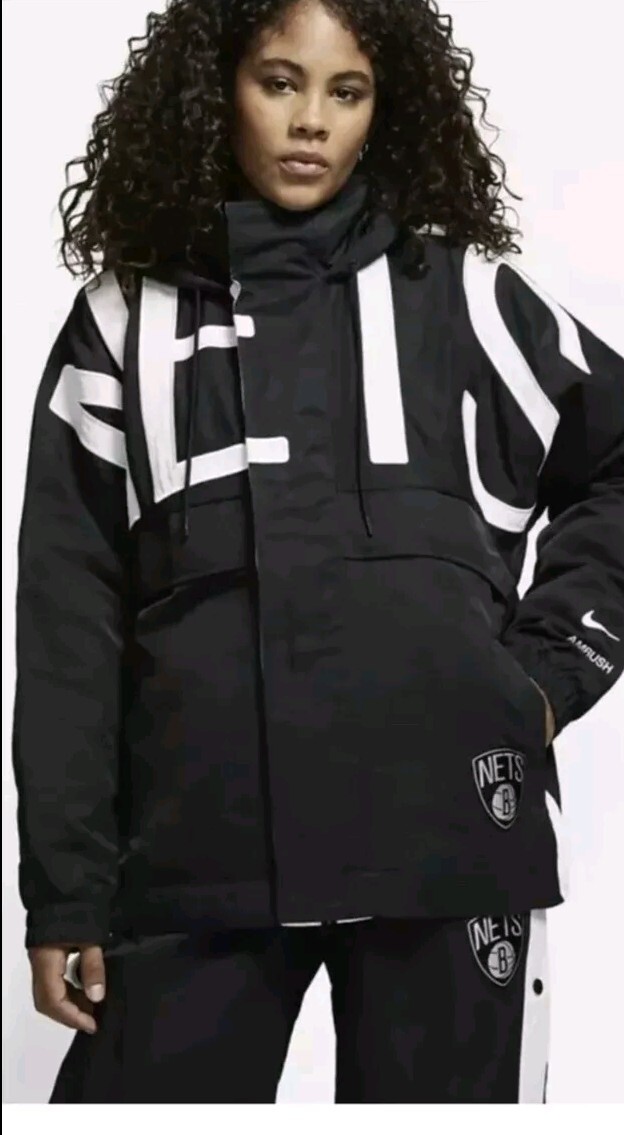 Nike Ambush NBA Collection Brooklyn Nets Logo Black Jacket Size