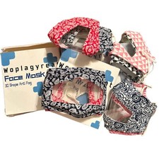 12 Reusable Clear Window Face Masks Washable Various Fabric Prints Anti Fog