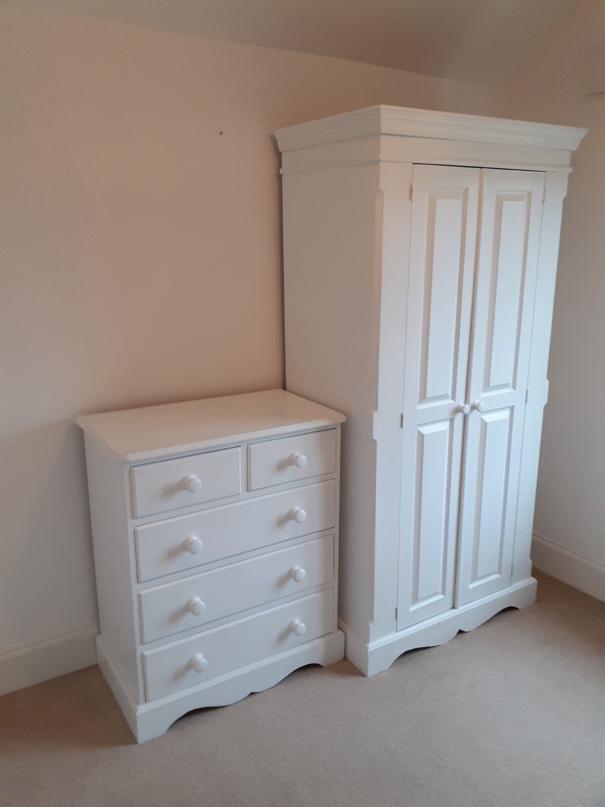 Beautiful Vintage Solid Pine White Chest of Drawers (£300 New) eBay