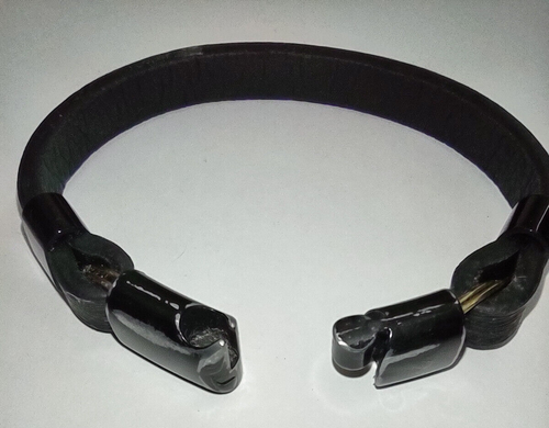Leather Bracelet - Rough Riders Biker Wear/ Black - Has that worn Look. - Picture 5 of 5