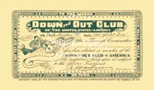 DOWN AND OUT CLUB MEMBERSHIP CARD - VINTAGE REPRINT