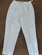TALBOTS WOMEN IRISH    LINEN SIZE 12 BLUE PANT SIDE ZIPPER NWT B19 