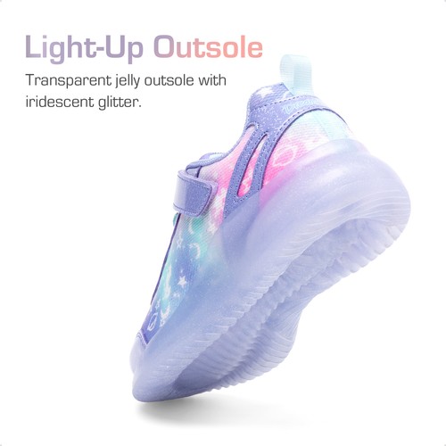 Dream Pairs Kids Girls Jelly Soles Fashion Sneakers Light up Walking Shoes - Picture 22 of 24