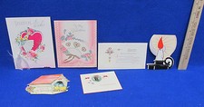 Vintage Valentine Day Cards Pink Embossed Bright Colors Made In USA 6 Lot