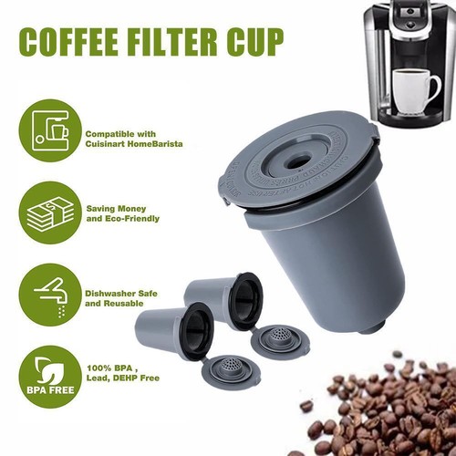 Reusable Single Serve Cafe K-Cup Filter Pods For Cuisinart Maker R2V9Best L5E3 - Picture 3 of 8