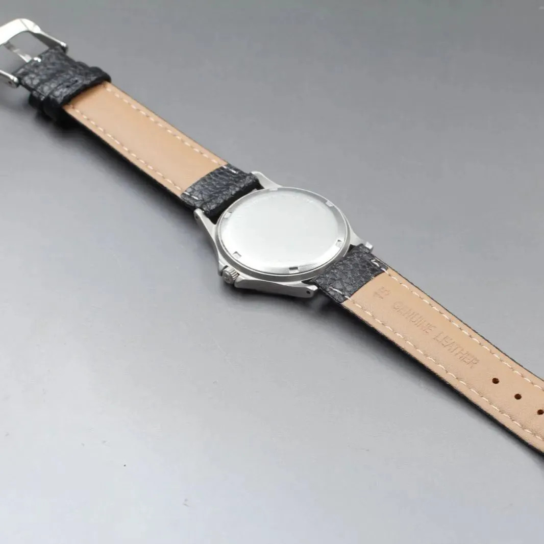 Hamilton Khaki Quartz Watch 9445B White Dial Silver Bezel Leather