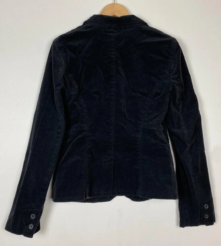 Chaqueta Blazer Calvin Klein Jeans Para Mujer Negra Pana Talla Pequeña Q52 Foto 2 de 4