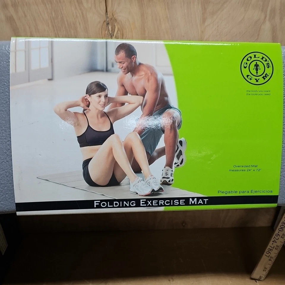 Estera de ejercicio plegable Gold's Gym de gran tamaño 24x72 parte #05-0830GG NUEVA Foto 2 de 4
