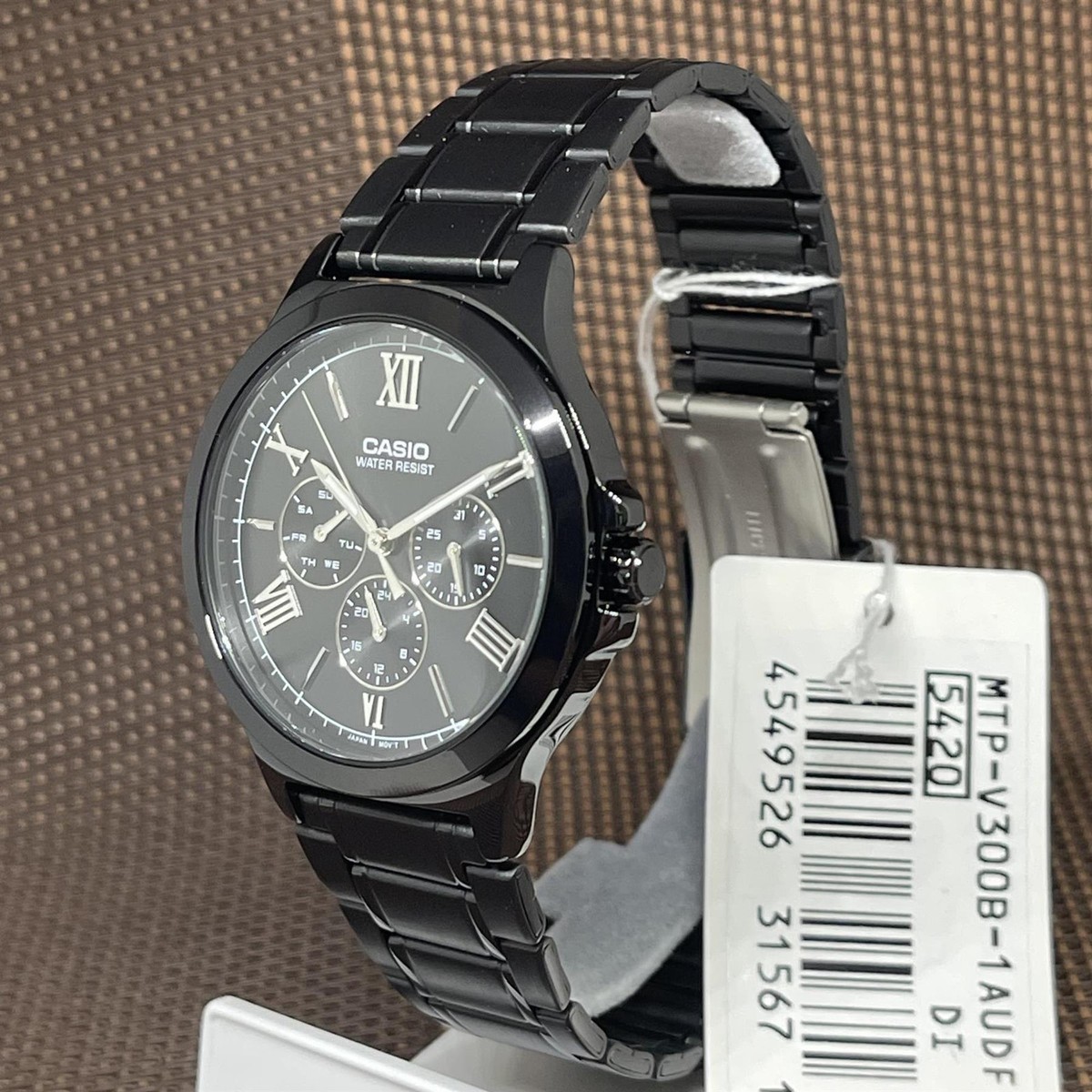 Casio MTP-V300B-1A Black Ion Plated Band Roman Numeral