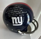 YA Y.A. Tittle SIGNED TK NY Giants F/S Helmet  w/ 5 inscriptions Vintage NFL