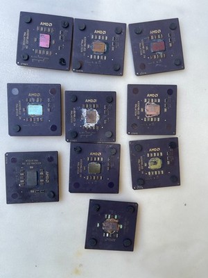 Lot of 10 AMD Athlon / Duron Vintage CPU Scrap - Gold Recovery