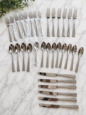 Waterford Covington 33 Pc Flatware Set Many New Unused Some Still In Plastic