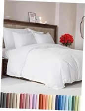 Duvet Cover Queen Size - Extra Soft 3 Queen 90x90 01 - White No Comforter