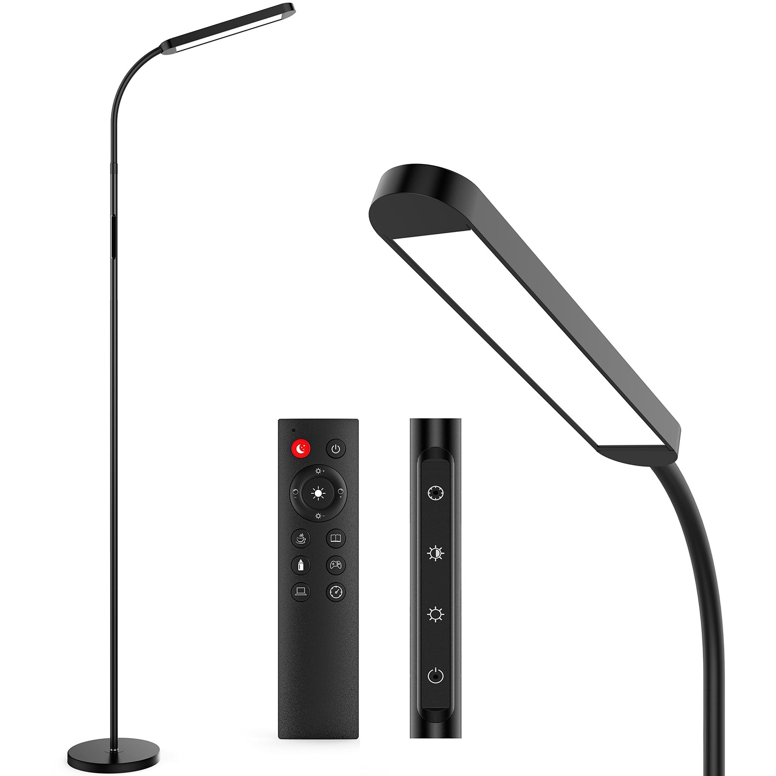 MediAcous LED Floor Lamp for Living Room, 5 Colors & Brightness & Step-Less A...