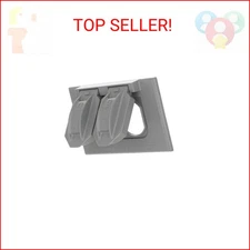 BELL Hubbell 5180-0 Horizontal Duplex Single Weatherproof Cover, 1-Gang, Gray