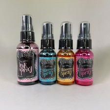 Dylusions Ink  Shimmer Spray Lot of 4 - Rose Quartz Calypso Teal Pure Sunshine