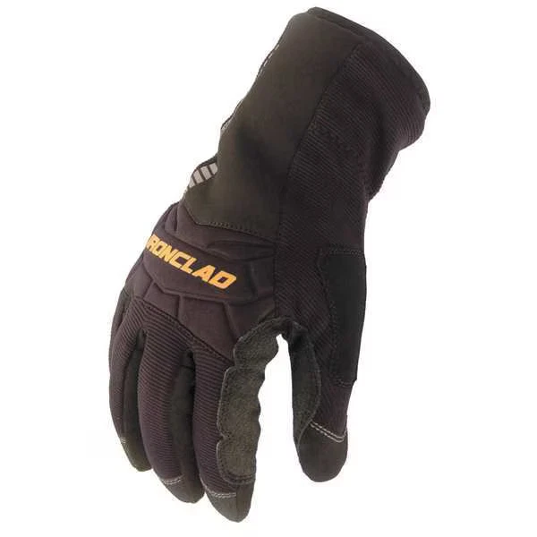 Cold Protection Gloves, Synthetic Leather Palm, Insulated Lining, Black, 2XL (