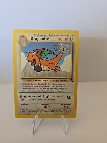 1999 Vintage Dragonite 1st Movie Promotion Holographic Pokemon Card Near Mint