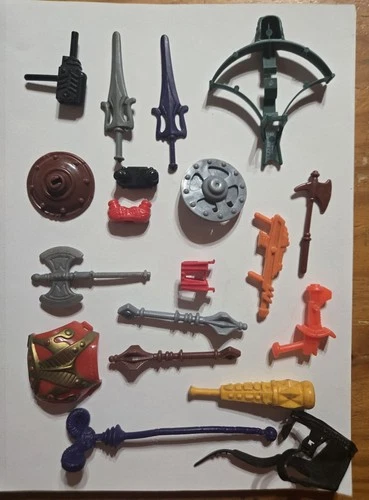 He-Man Vintage 1980's MOTU Masters Of The Universe Weapons Accessories Lot Of 20