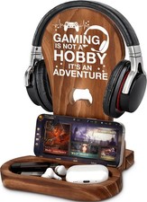 Wooden Gaming Headphone Stand Desk Organizer Gift