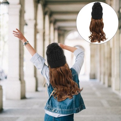 Haarhauben Für Frauen Haarteil Mit Lässiger Kappe Lange Curly Perücke