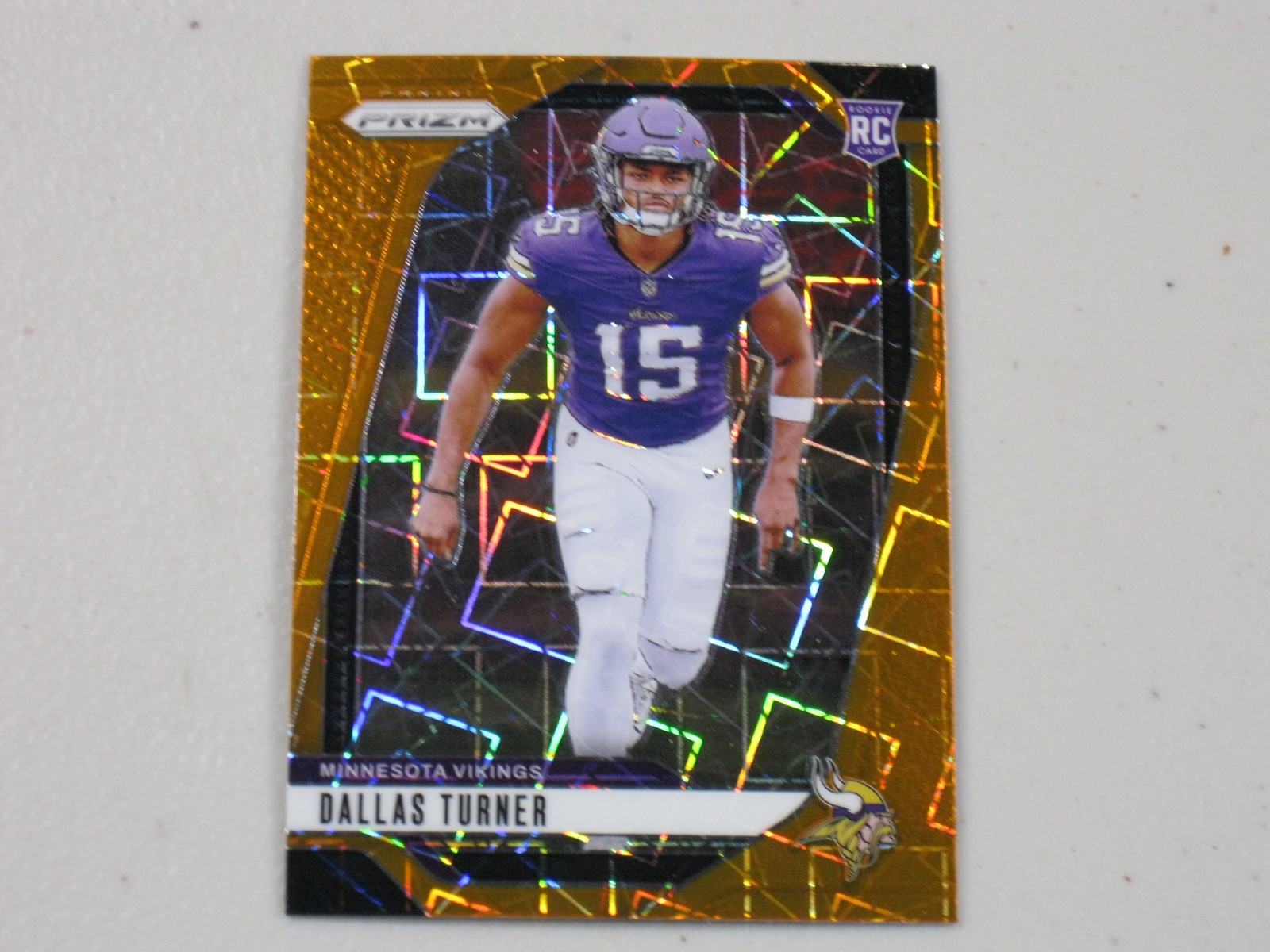2024 Panini Prizm Orange Lazer Prizm #324 Dallas Turner Rookie RC